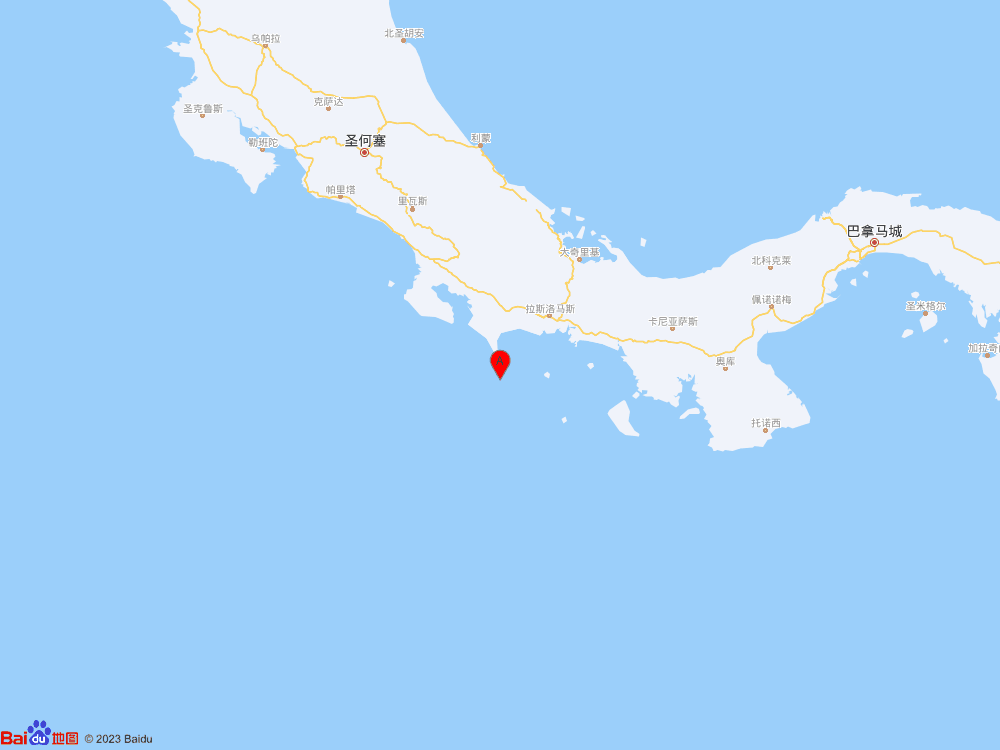 巴拿马以南海域发生5.4级地震